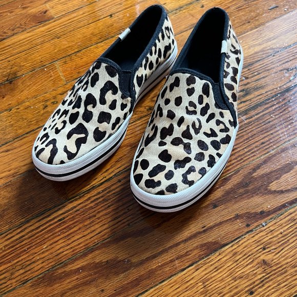 Keds Kate Spade Double Decker Leopard-print Calf Hair Sneakers, Size 6 - Picture 2 of 12